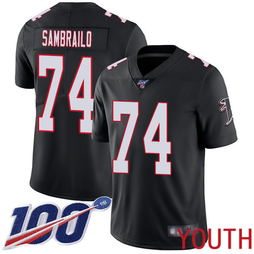 Atlanta Falcons Limited Black Youth Ty Sambrailo Alternate Jersey NFL Football #74 100th Season Vapor Untouchable